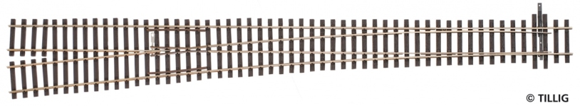 TILLIG 85347 - H0 Weiche links, Herzstückwinkel 6,3°, Länge 388mm